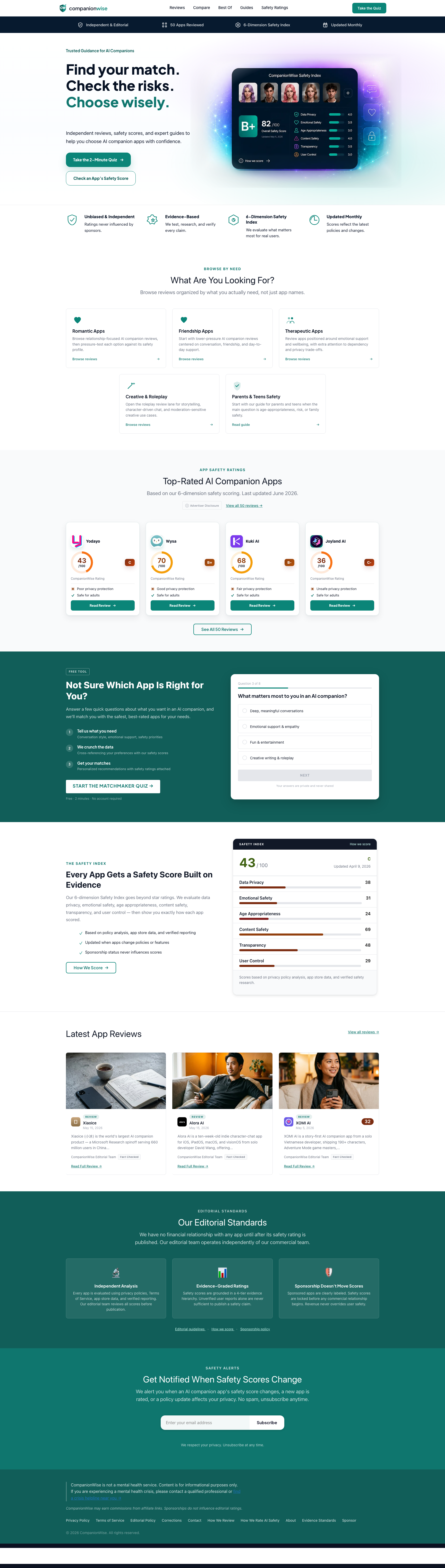 CompanionWise homepage screenshot